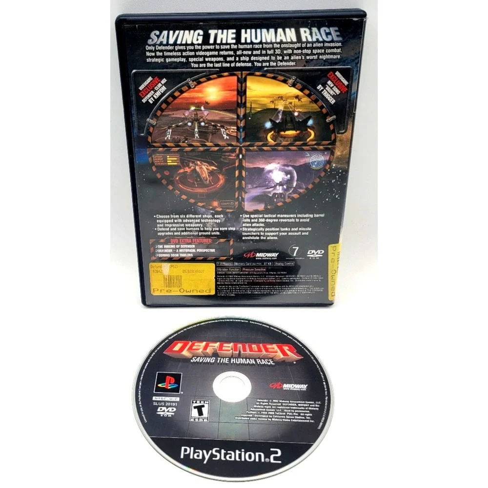 Defender (Sony PlayStation 2, 2002) PS2‎ GAME & CASE MIDWAY